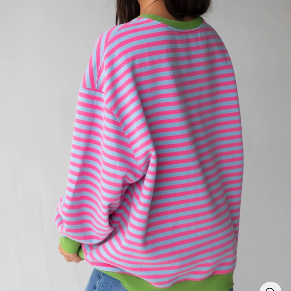 Natural Life Oversized Green and Pink Sweatshirt - Picture 2 of 5
